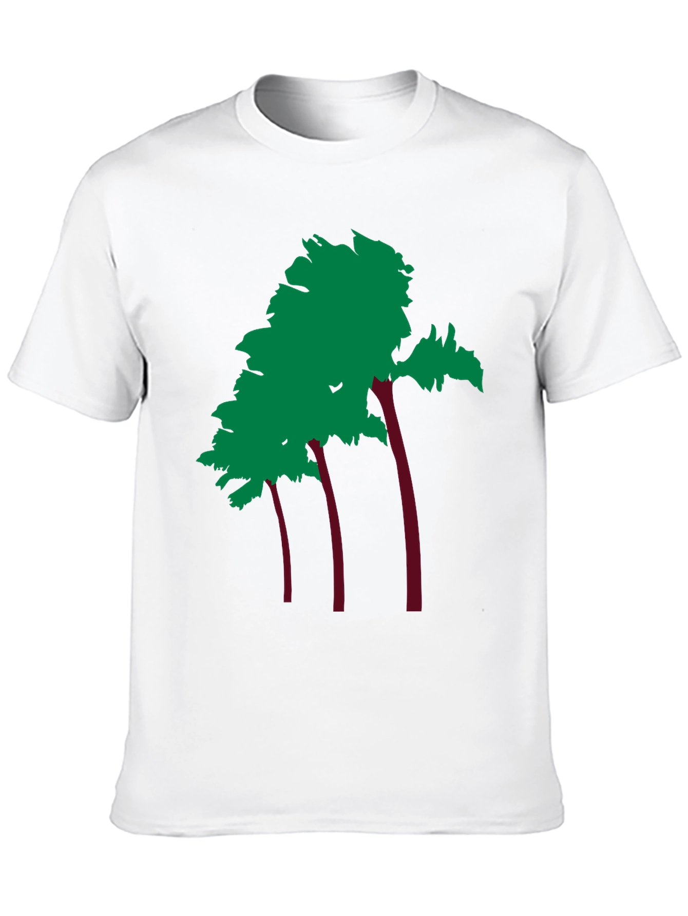 Trendy Palm Tree Graphic Black Tee Shirt