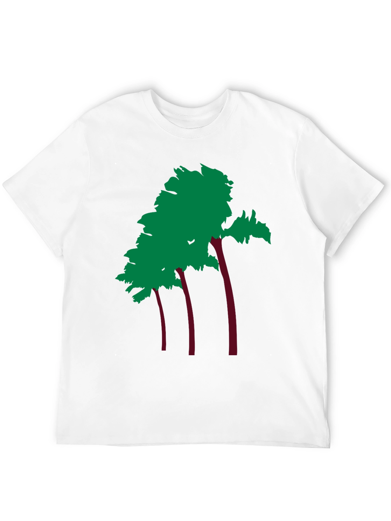 Trendy Palm Tree Graphic Black Tee Shirt
