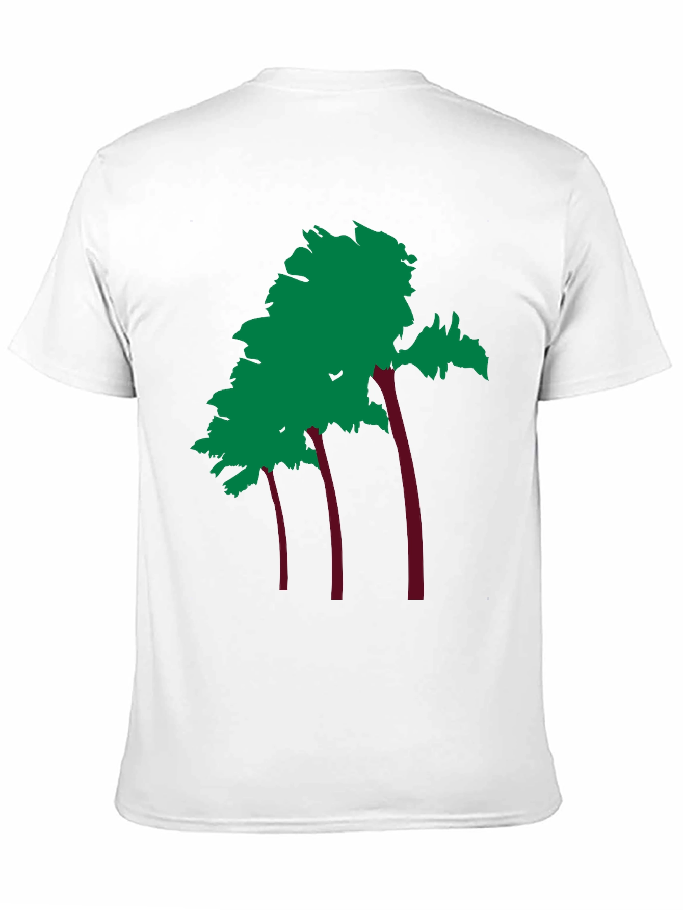 Trendy Palm Tree Graphic Black Tee Shirt