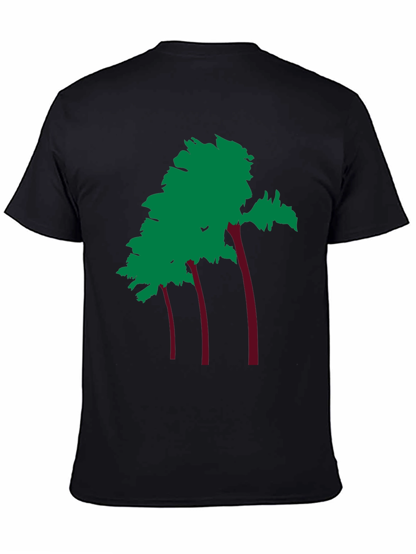 Trendy Palm Tree Graphic Black Tee Shirt