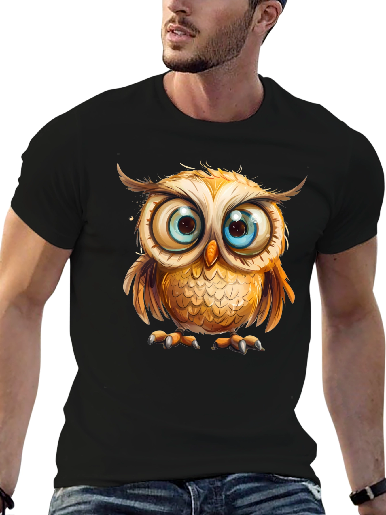 Owl Graphic Tee - Mens Black T-Shirt