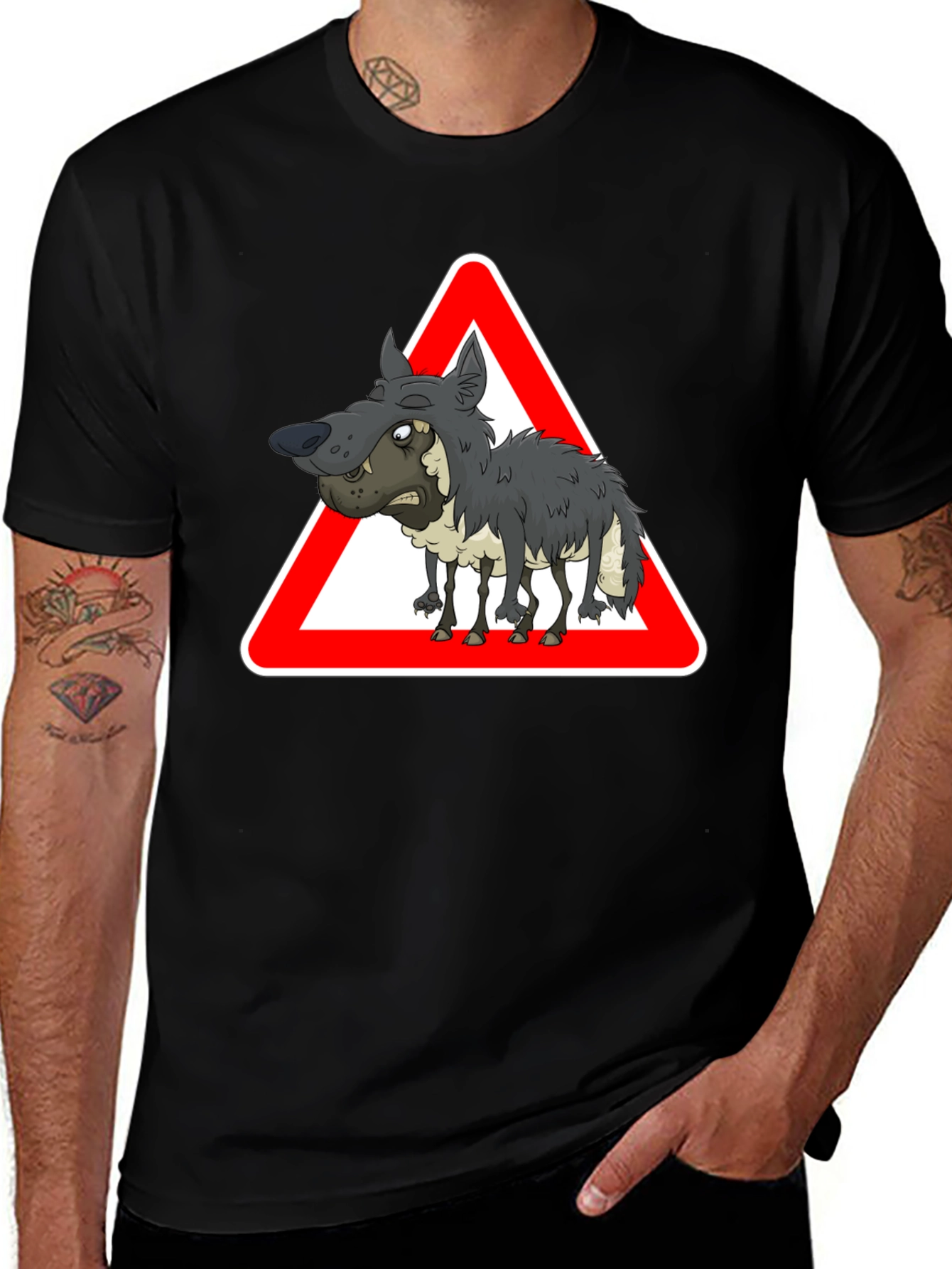 Warning: Wolf in Sheeps Clothing - Black T-Shirt