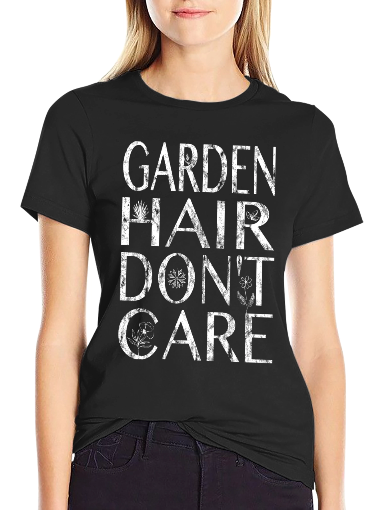 Garden Hair Dont Care Black T-Shirt