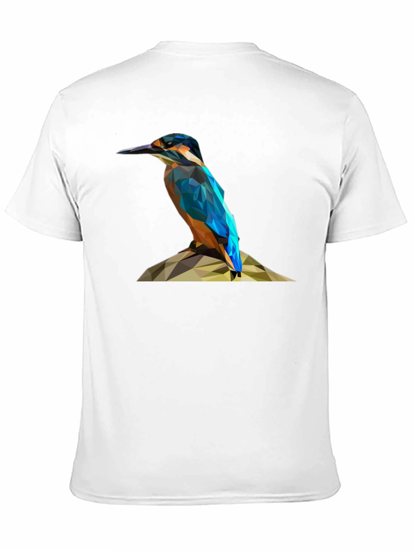 Geometric Kingfisher Bird Graphic T-Shirt