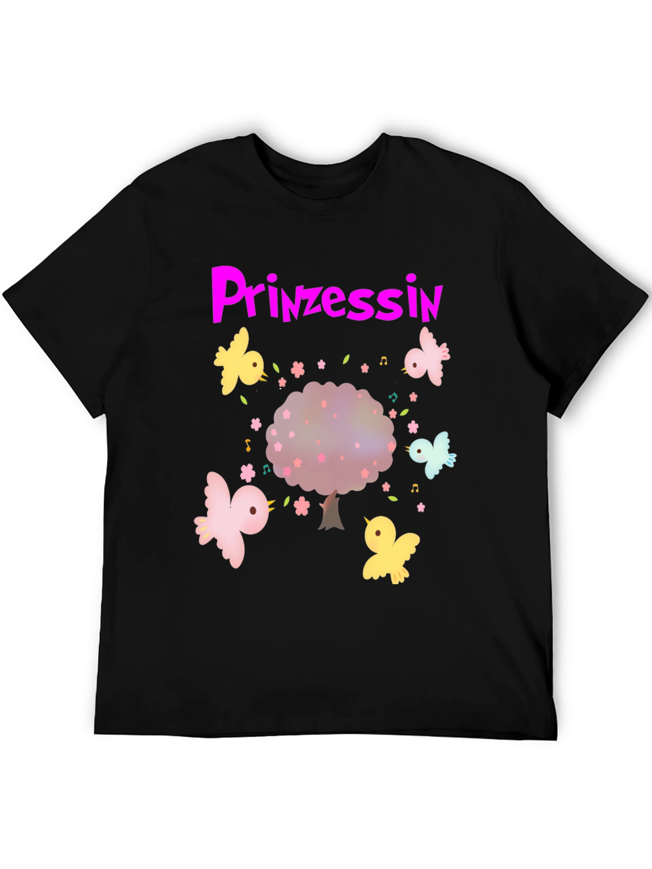 Princess Tree Birds Black T-Shirt