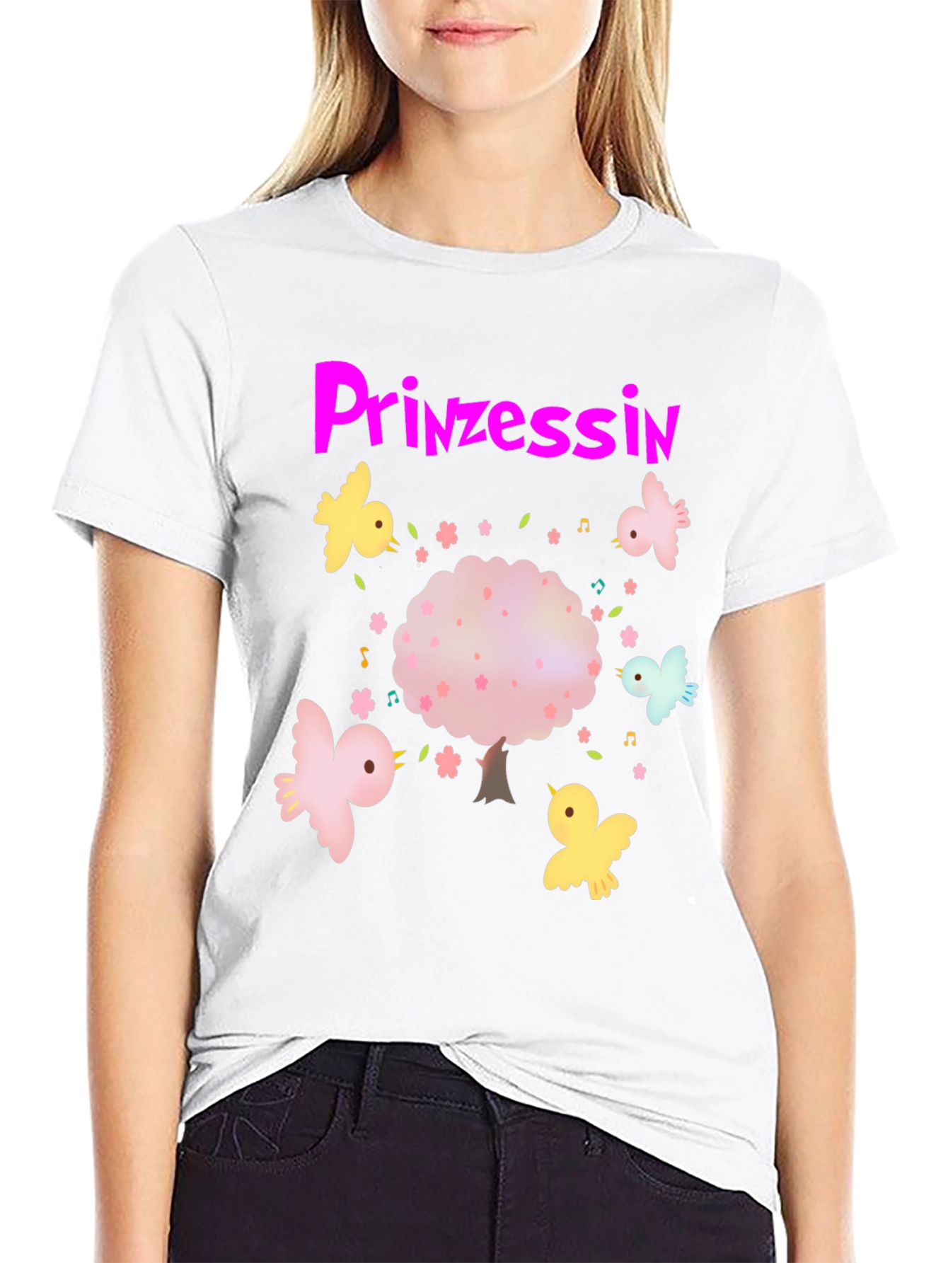 Princess Tree Birds Black T-Shirt