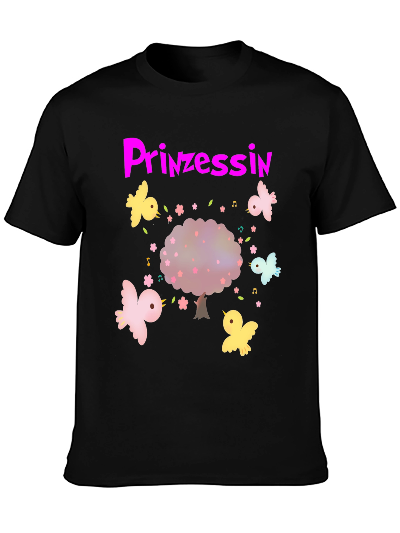 Princess Tree Birds Black T-Shirt