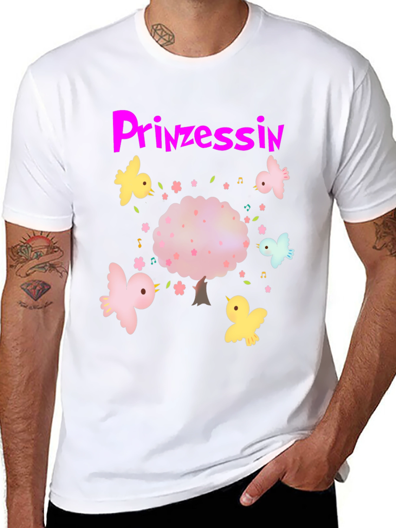Princess Tree Birds Black T-Shirt