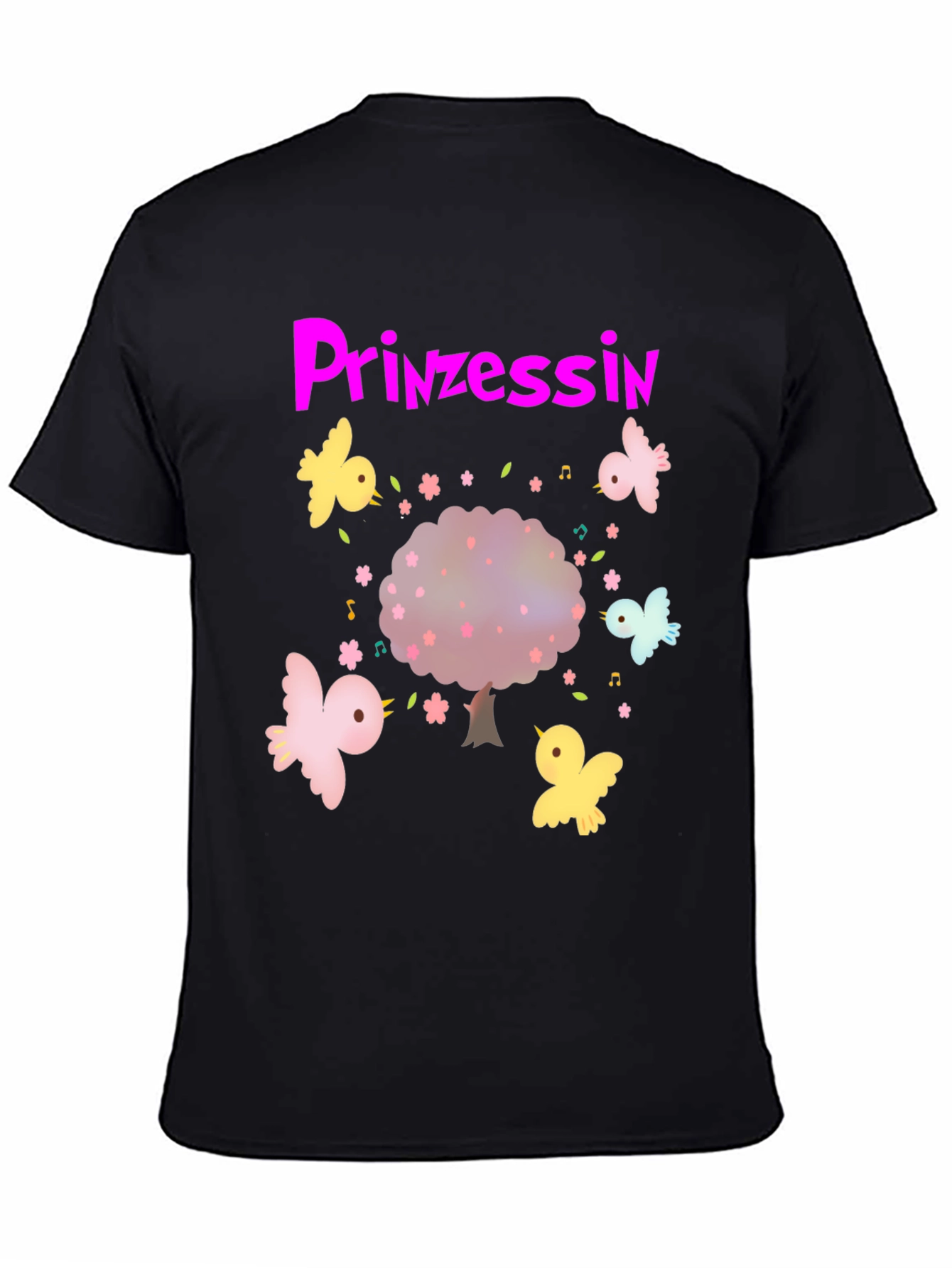 Princess Tree Birds Black T-Shirt