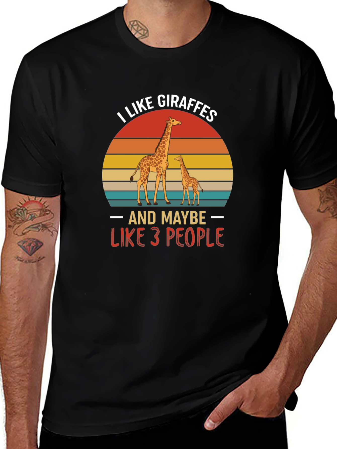 I Like Giraffes Funny Graphic Tee