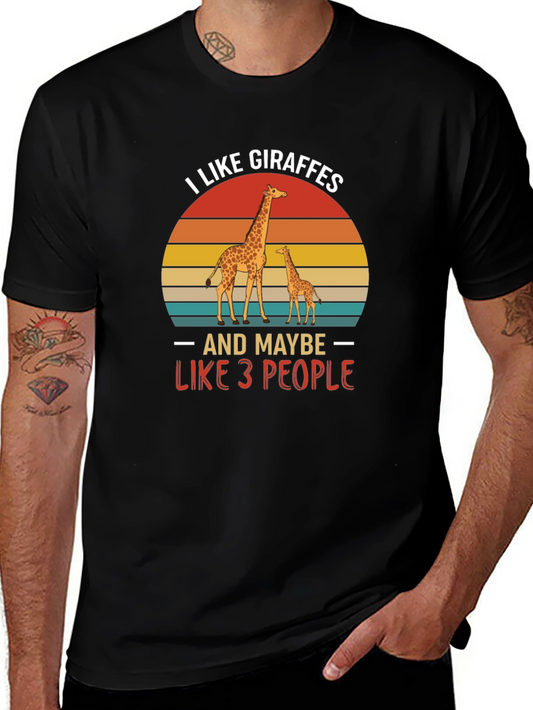 I Like Giraffes Funny Graphic Tee