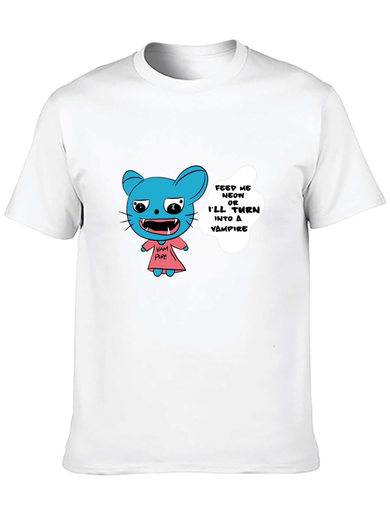 Vampire Cat Graphic T-Shirt - Feed Me!