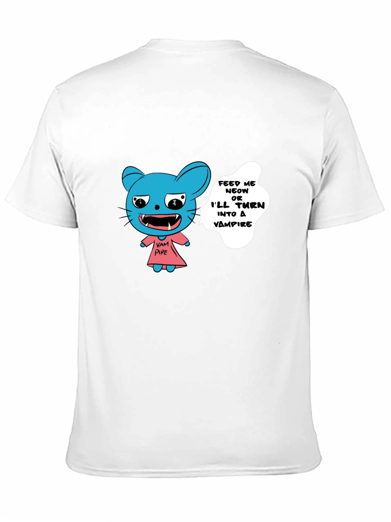 Vampire Cat Graphic T-Shirt - Feed Me!