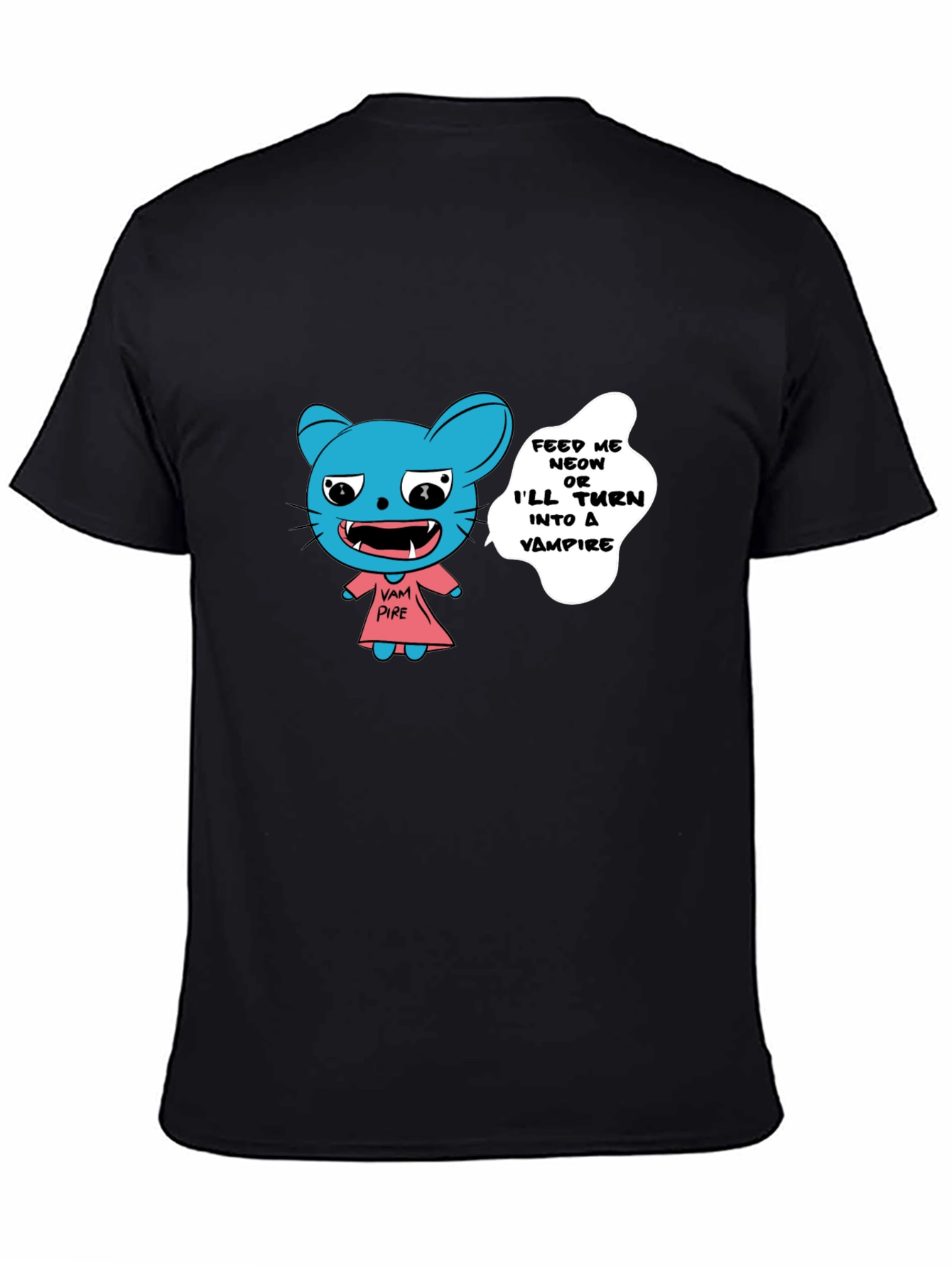 Vampire Cat Graphic T-Shirt - Feed Me!