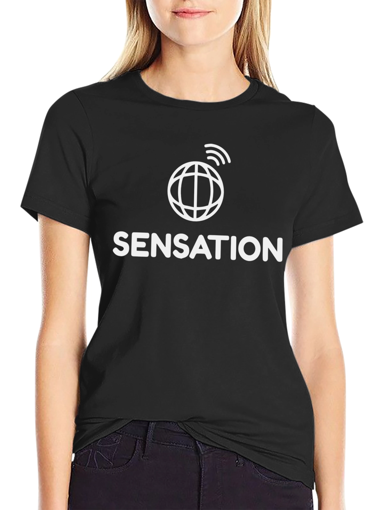 Sensation Graphic Tee - Modern Black T-Shirt