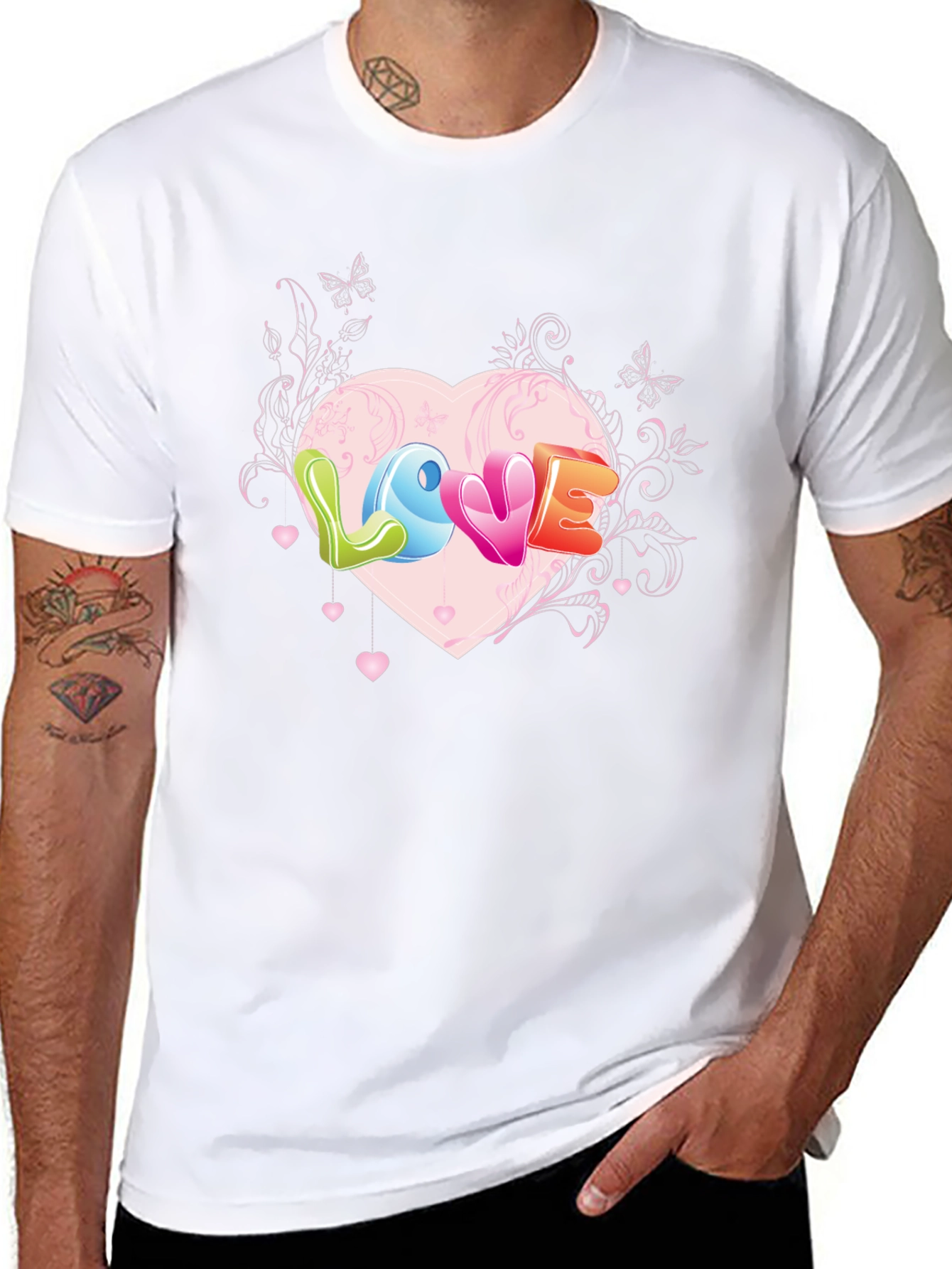 Love Heart Graphic Tee - Black T-Shirt