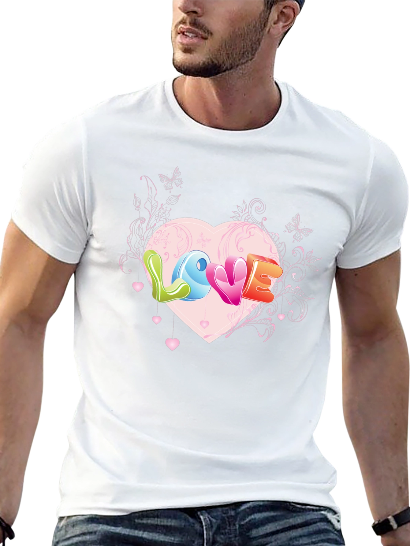 Love Heart Graphic Tee - Black T-Shirt