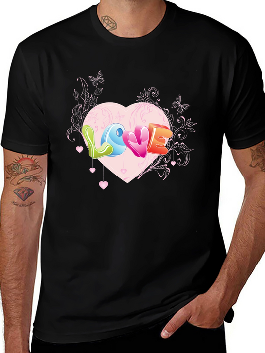 Love Heart Graphic Tee - Black T-Shirt