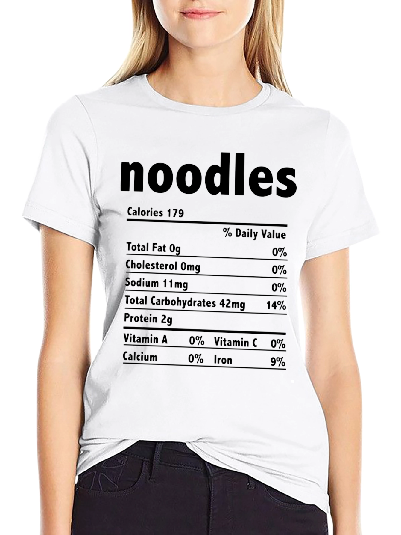 Noodles Nutrition Facts Graphic Tee