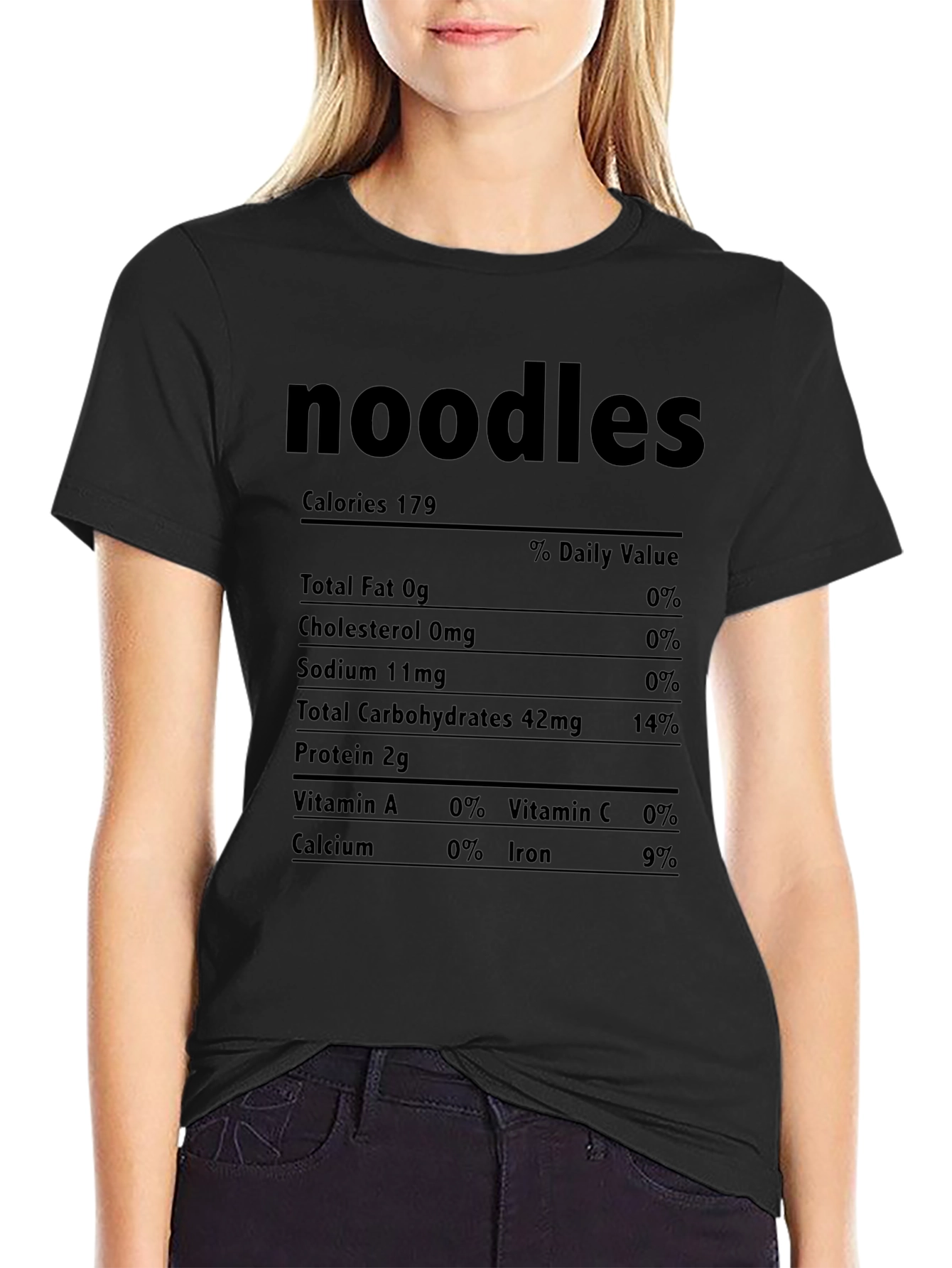 Noodles Nutrition Facts Graphic Tee