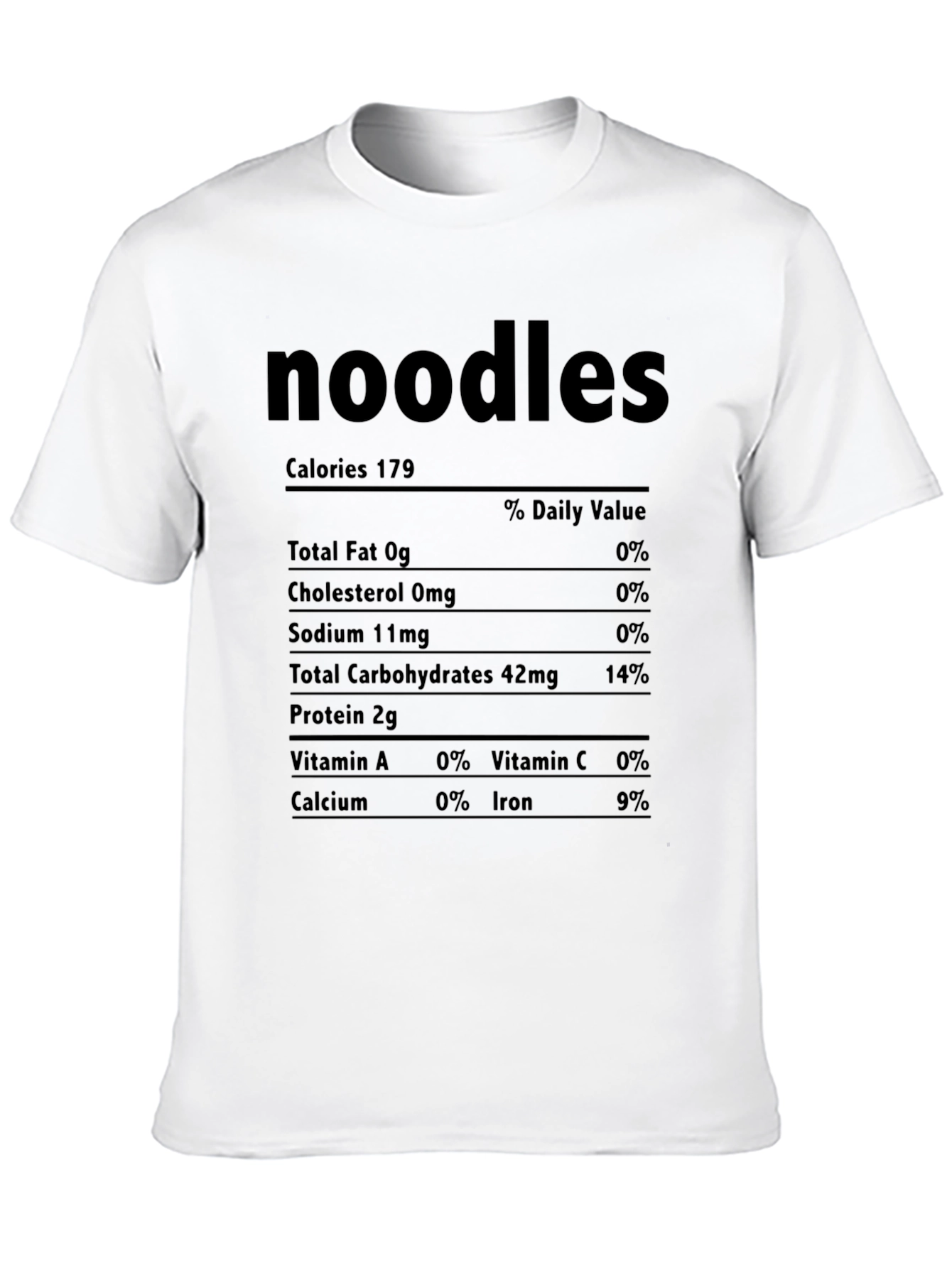 Noodles Nutrition Facts Graphic Tee
