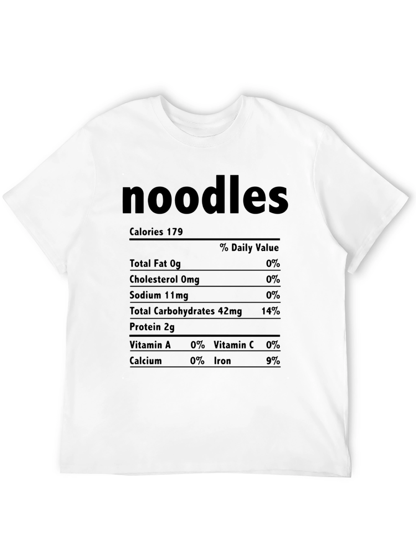 Noodles Nutrition Facts Graphic Tee