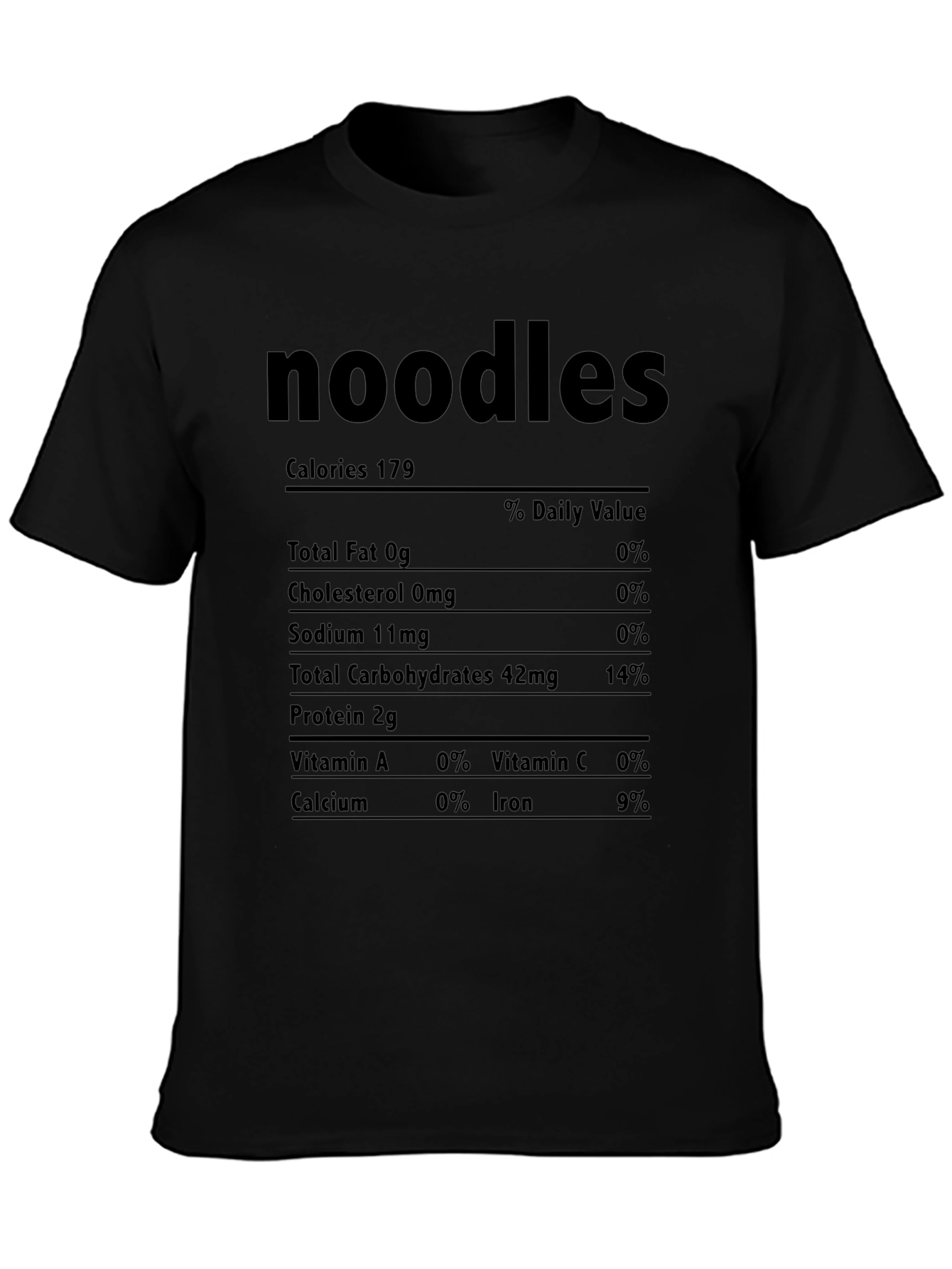 Noodles Nutrition Facts Graphic Tee