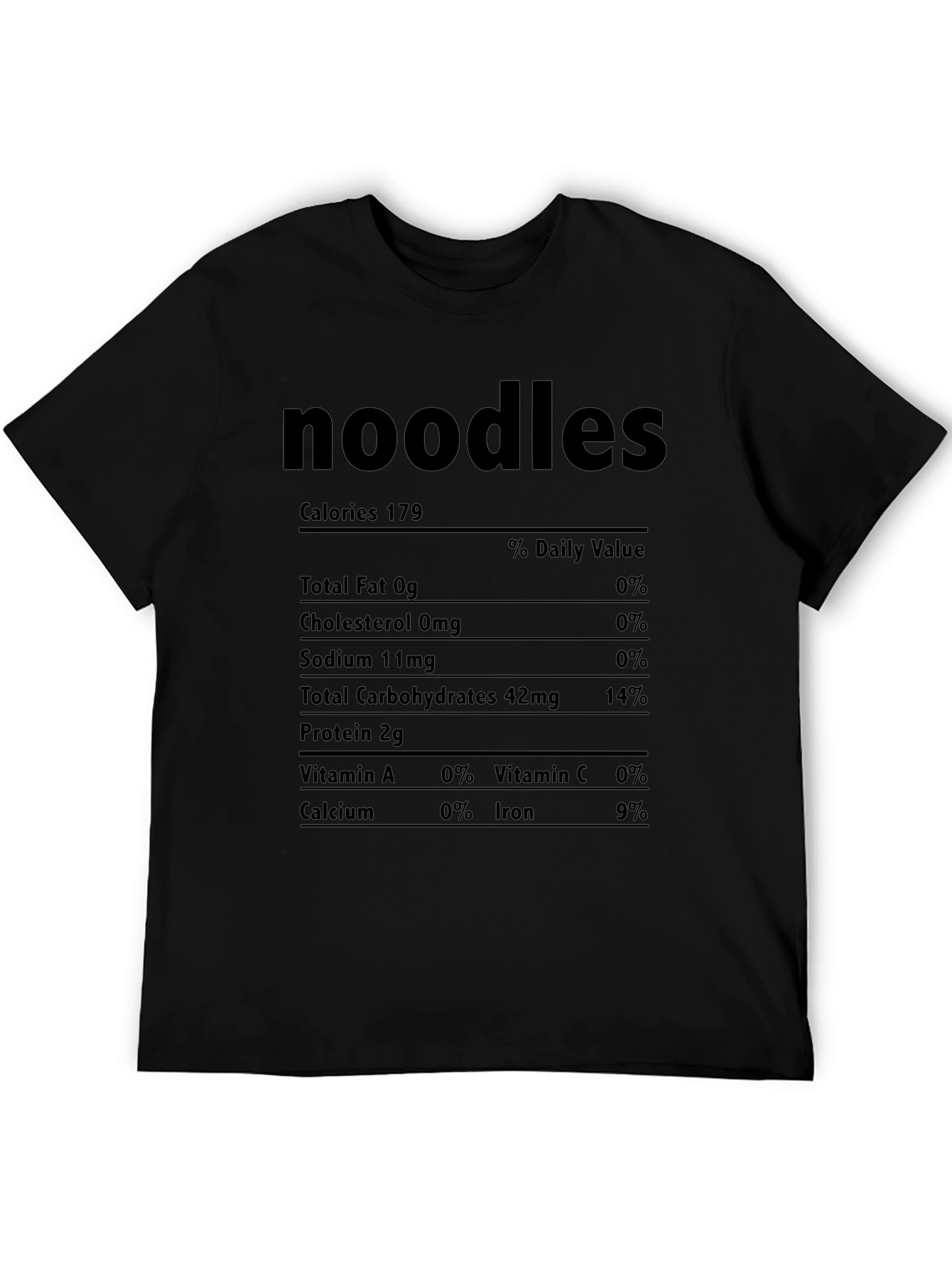 Noodles Nutrition Facts Graphic Tee
