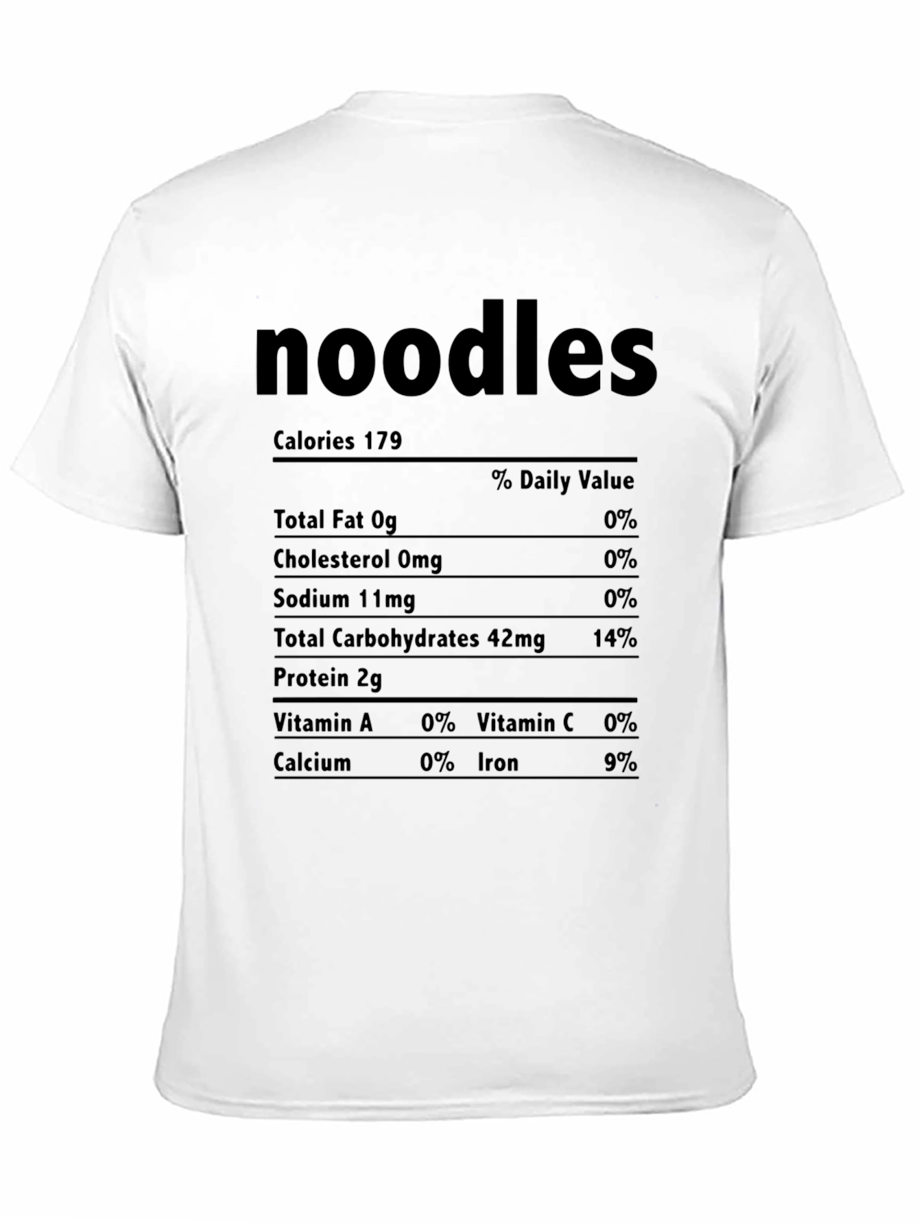 Noodles Nutrition Facts Graphic Tee