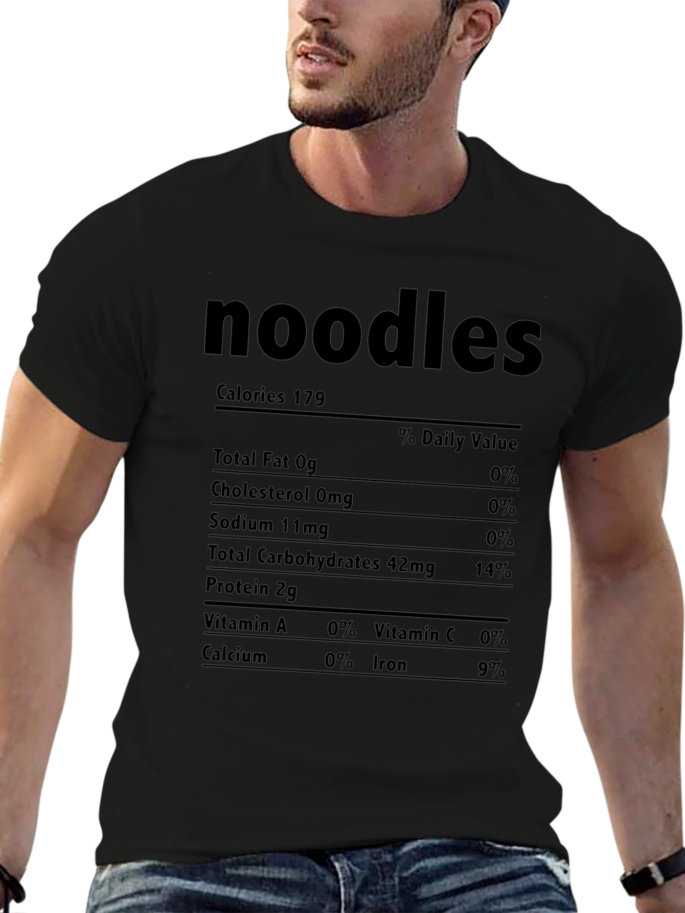 Noodles Nutrition Facts Graphic Tee