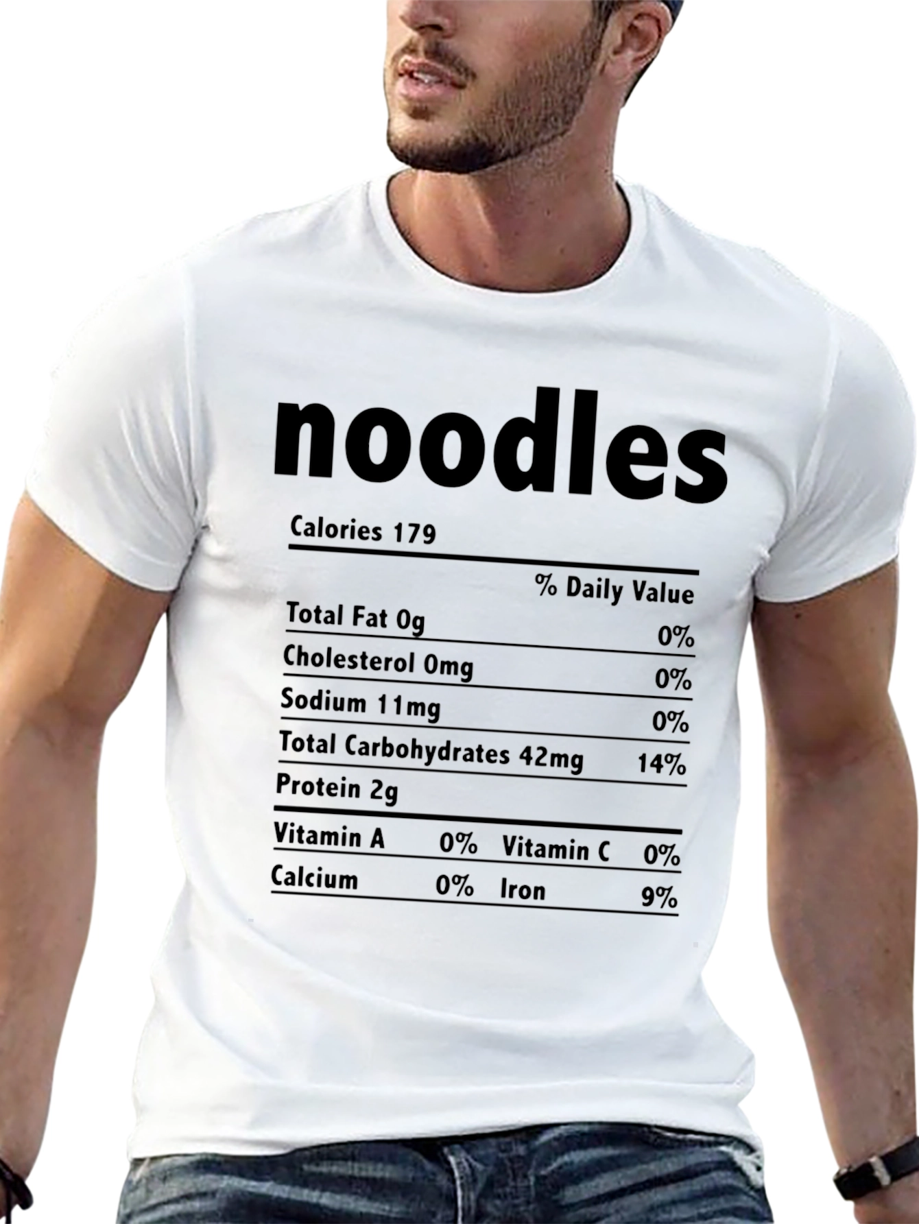 Noodles Nutrition Facts Graphic Tee