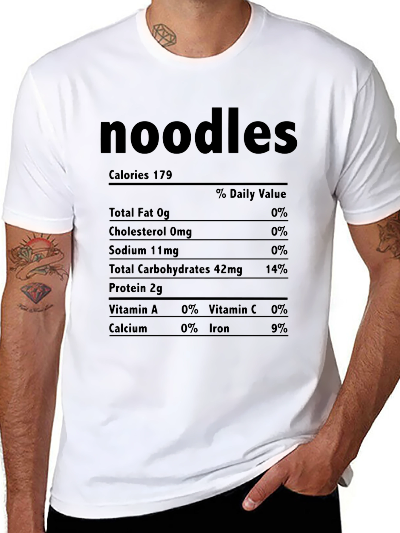 Noodles Nutrition Facts Graphic Tee
