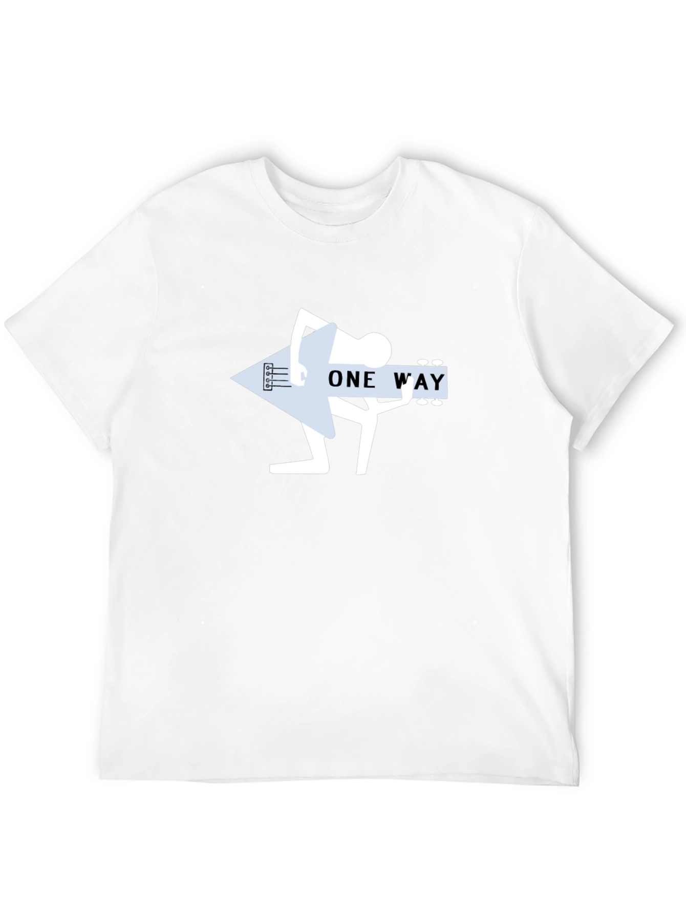 One Way Guitar Player Black T-Shirt