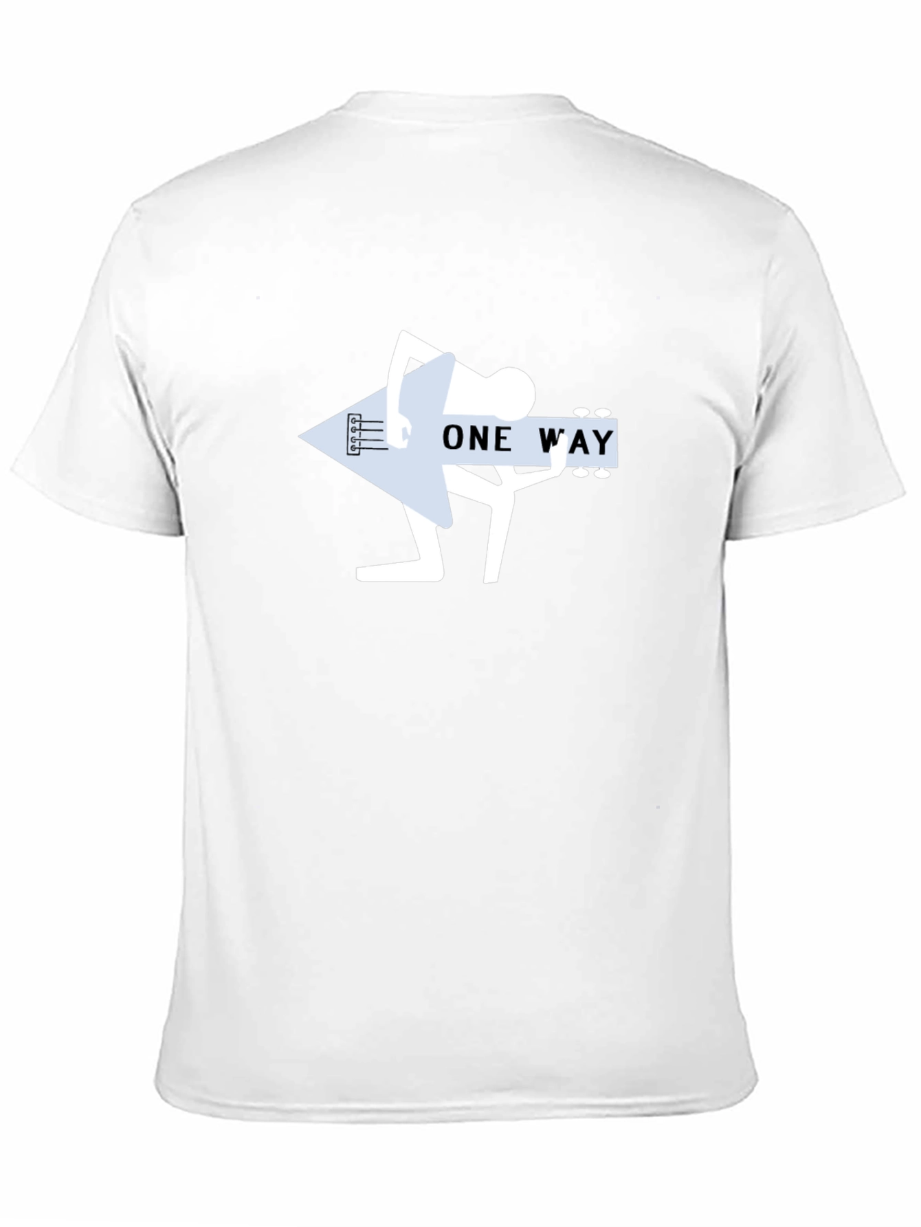 One Way Guitar Player Black T-Shirt