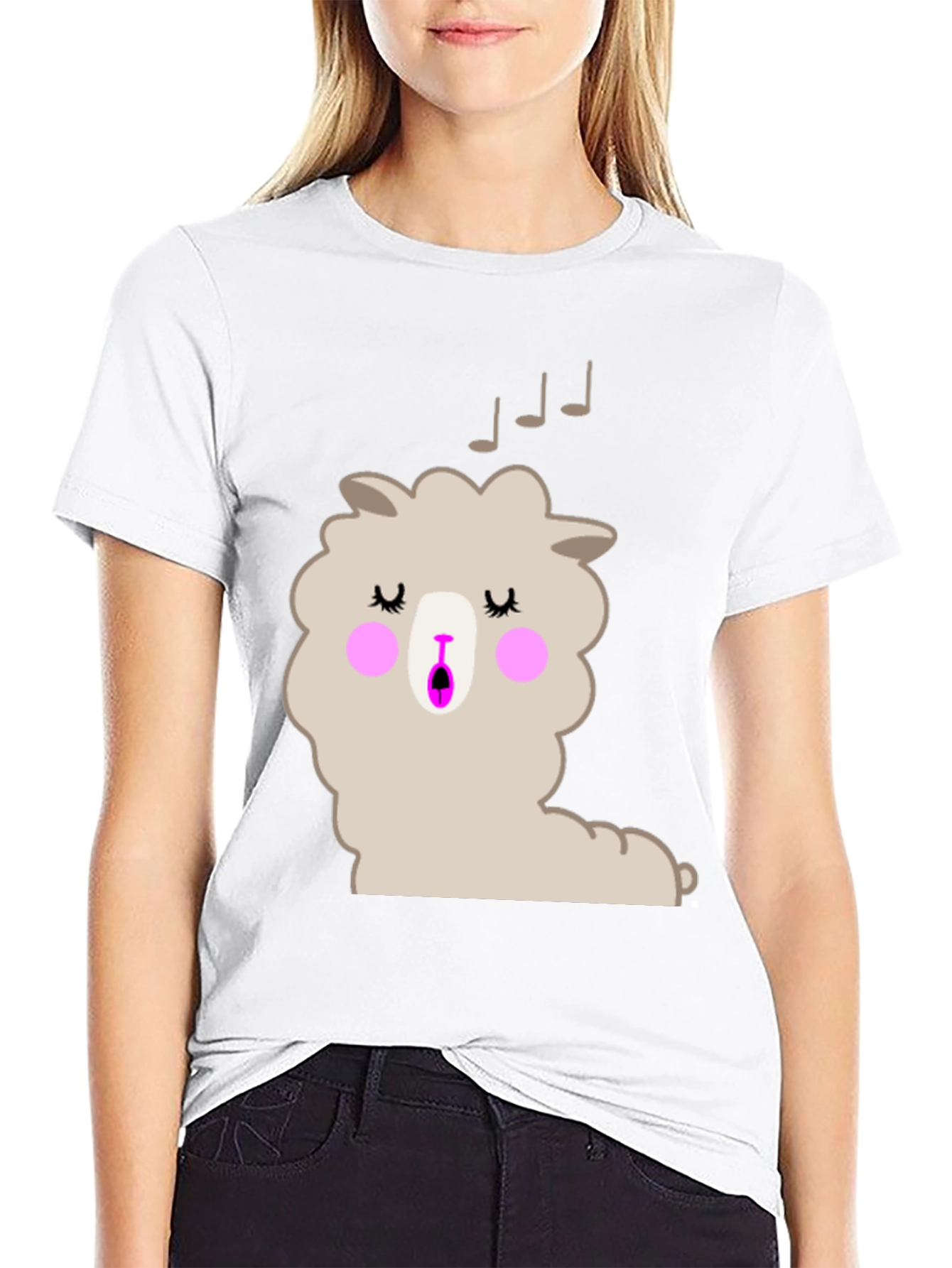 Singing Llama Graphic T-Shirt - Black Cotton Tee