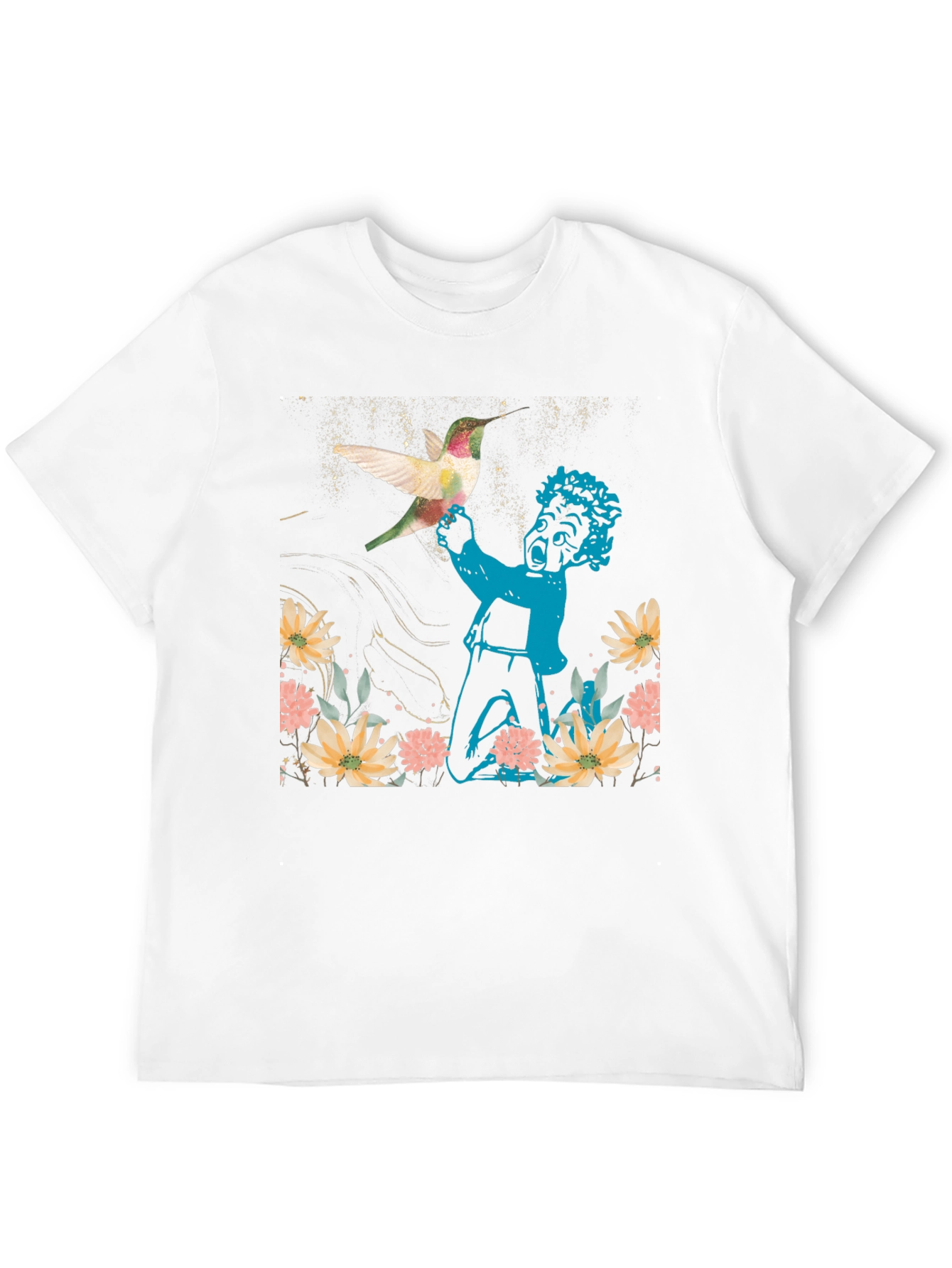 Hummingbird & Boy Graphic T-Shirt