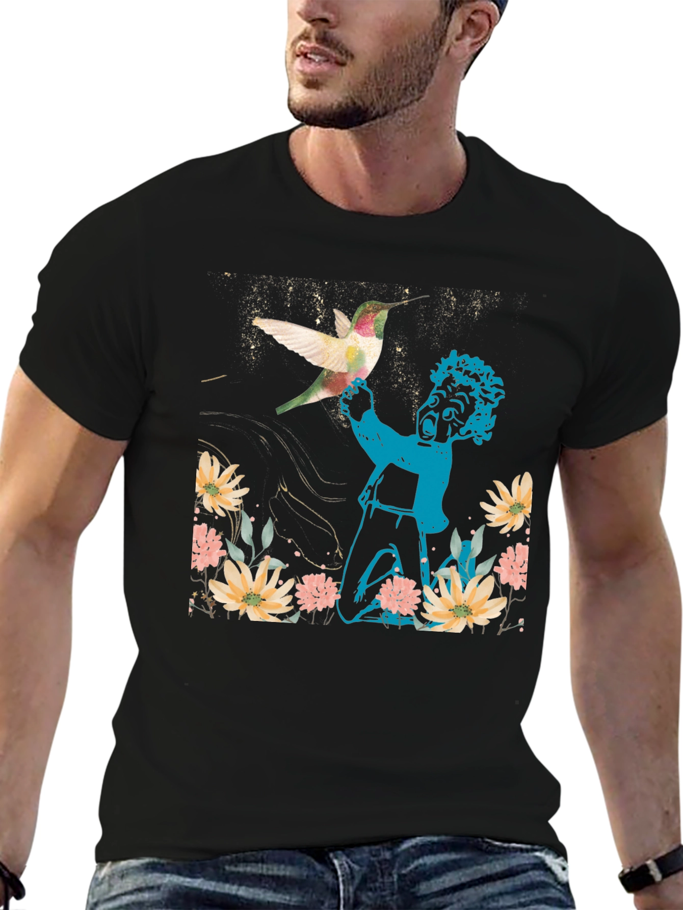 Hummingbird & Boy Graphic T-Shirt