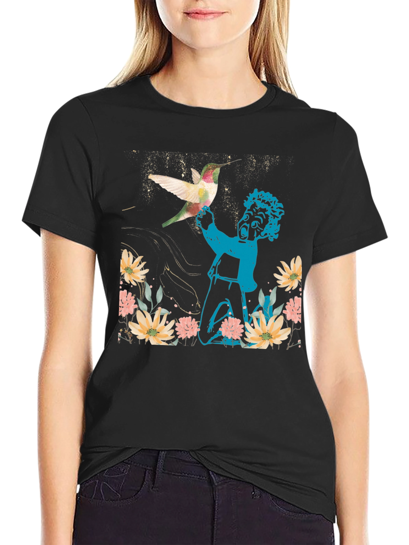 Hummingbird & Boy Graphic T-Shirt
