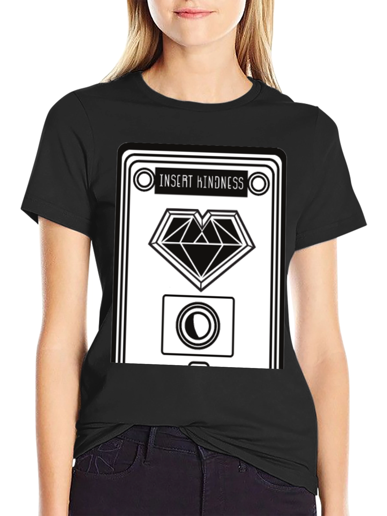 Insert Kindness Black Graphic Tee