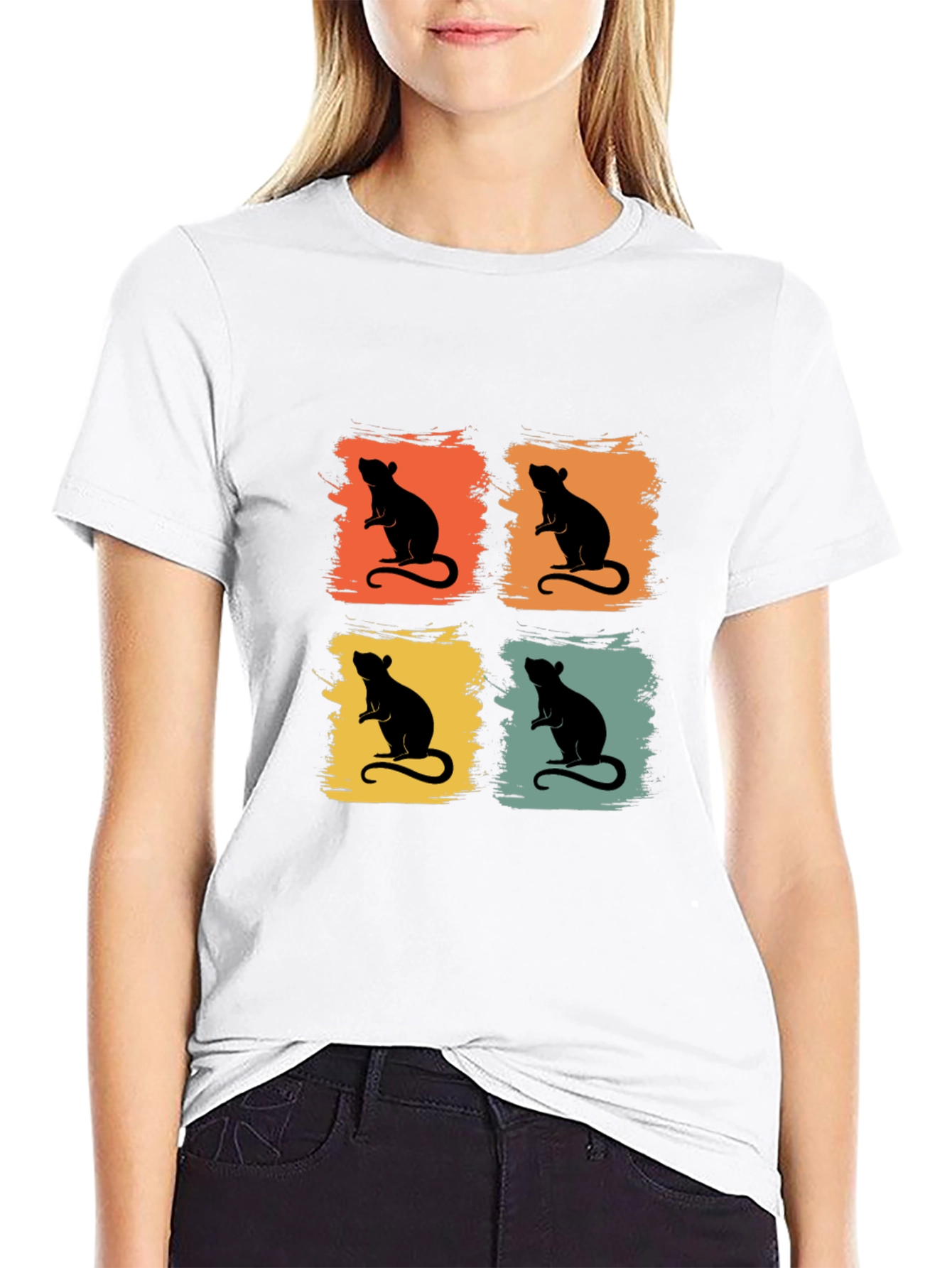 Retro Rat Graphic Tee - Fun Animal Shirt