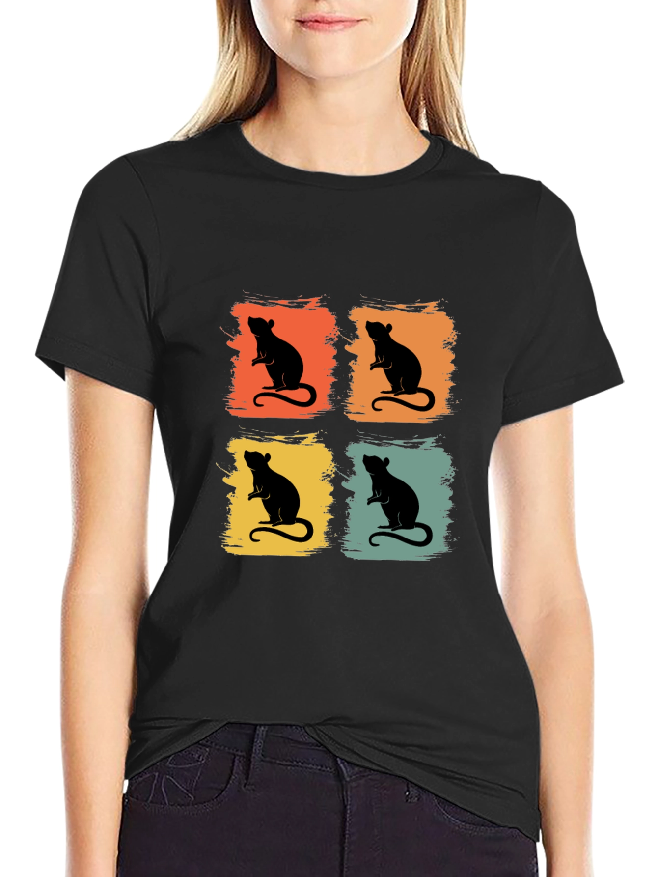 Retro Rat Graphic Tee - Fun Animal Shirt