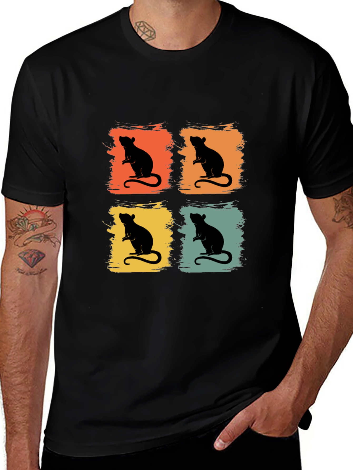 Retro Rat Graphic Tee - Fun Animal Shirt