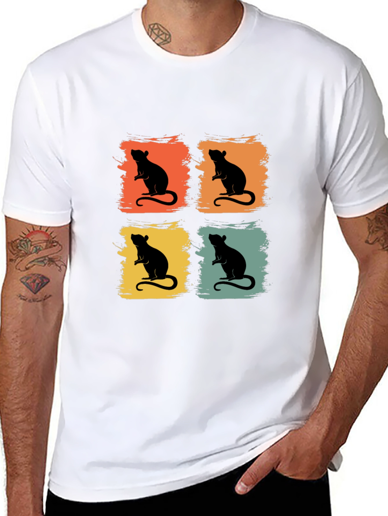 Retro Rat Graphic Tee - Fun Animal Shirt