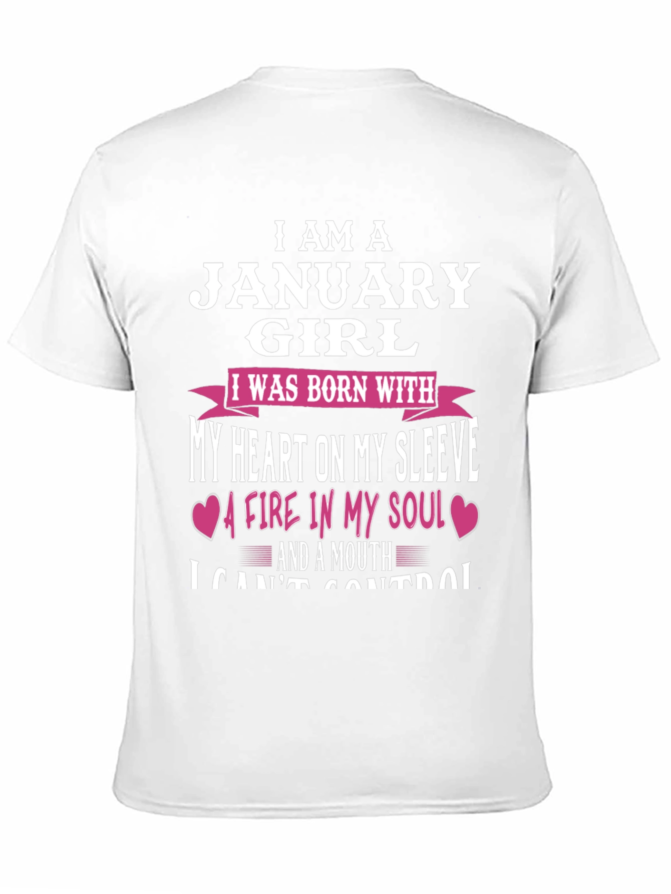 January Girl T-Shirt - Heart on Sleeve