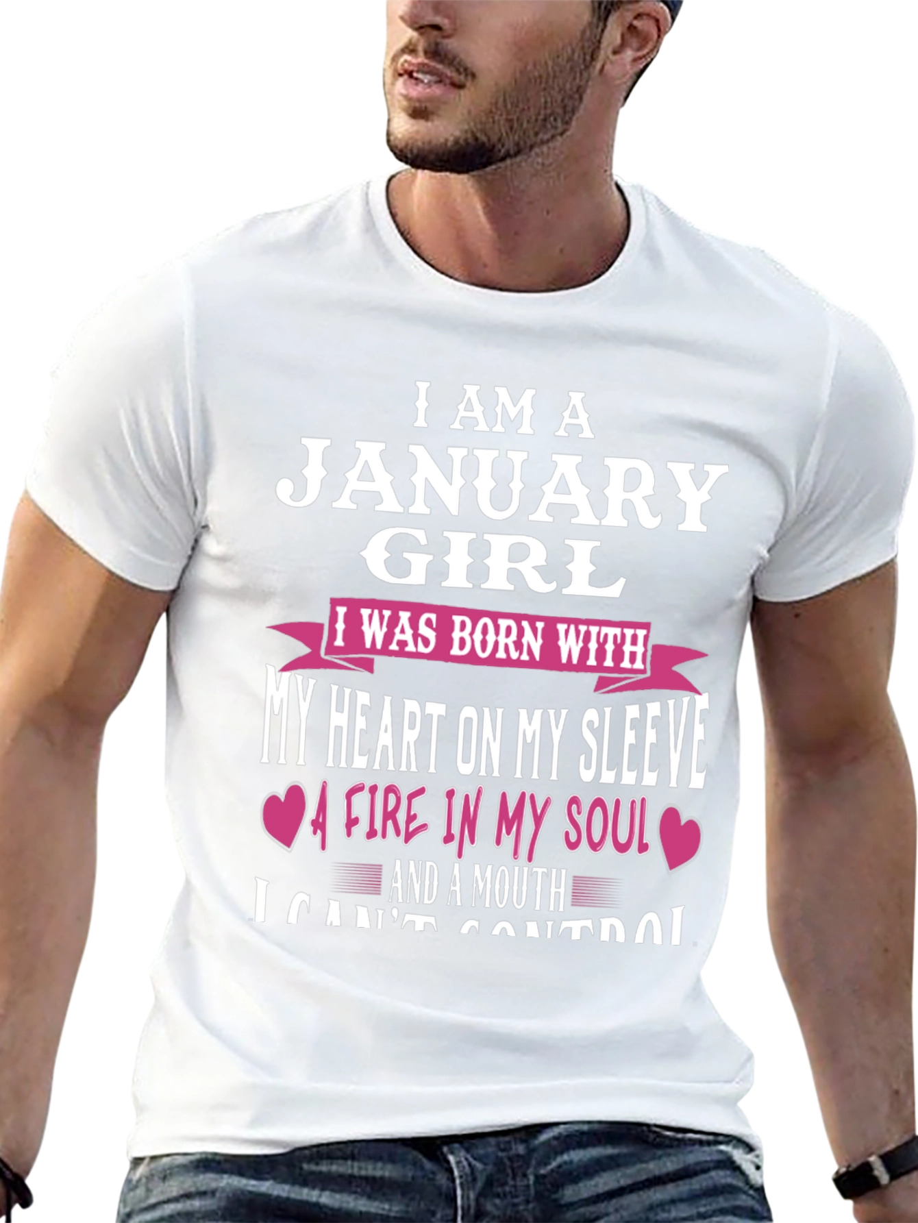 January Girl T-Shirt - Heart on Sleeve