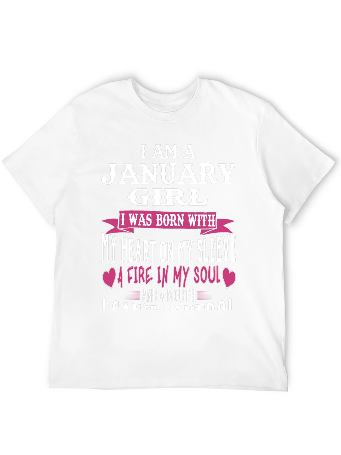 January Girl T-Shirt - Heart on Sleeve