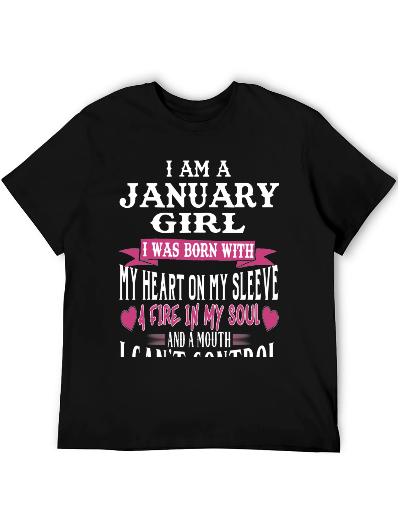 January Girl T-Shirt - Heart on Sleeve
