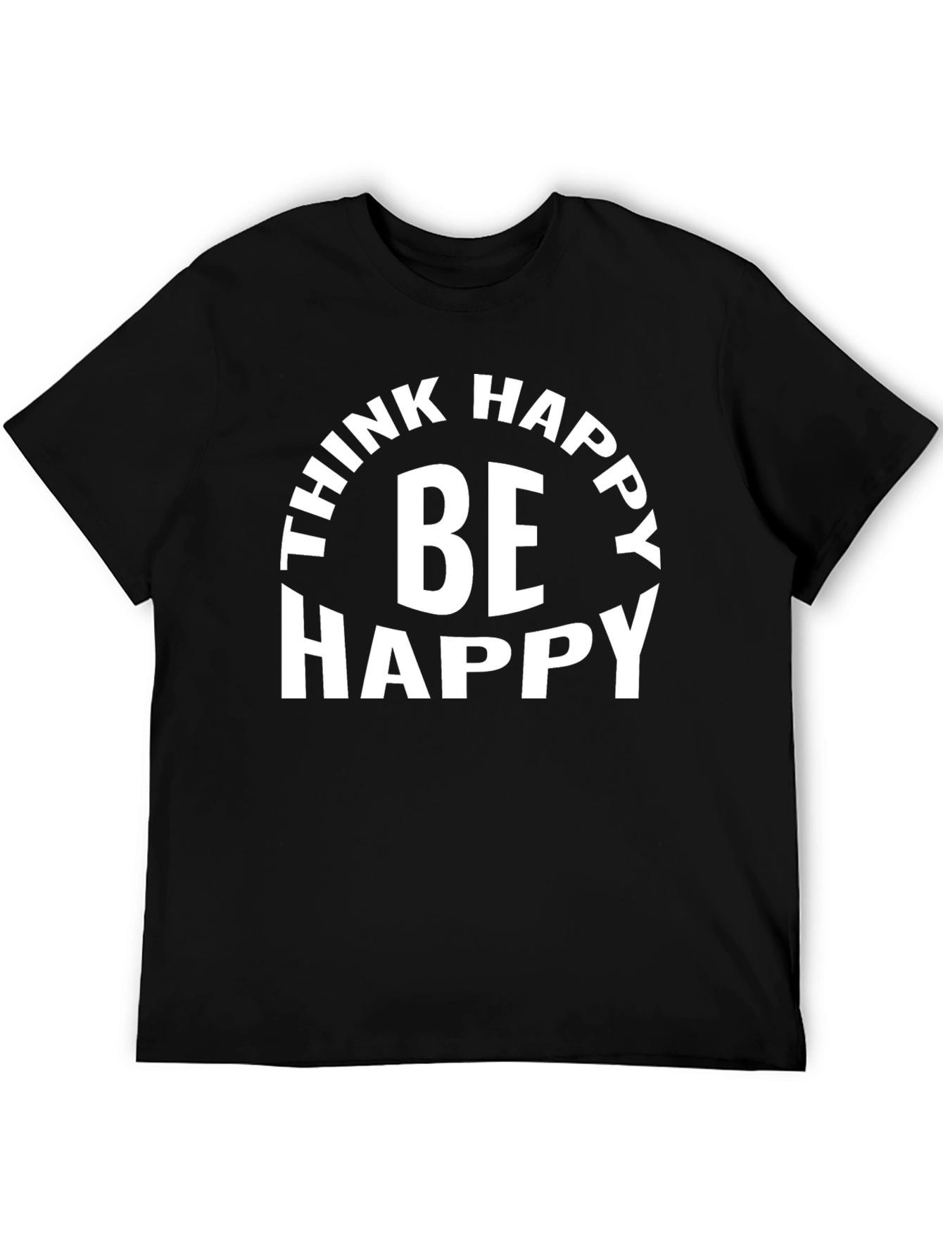 Think Happy Be Happy Graphic Tee - Black
