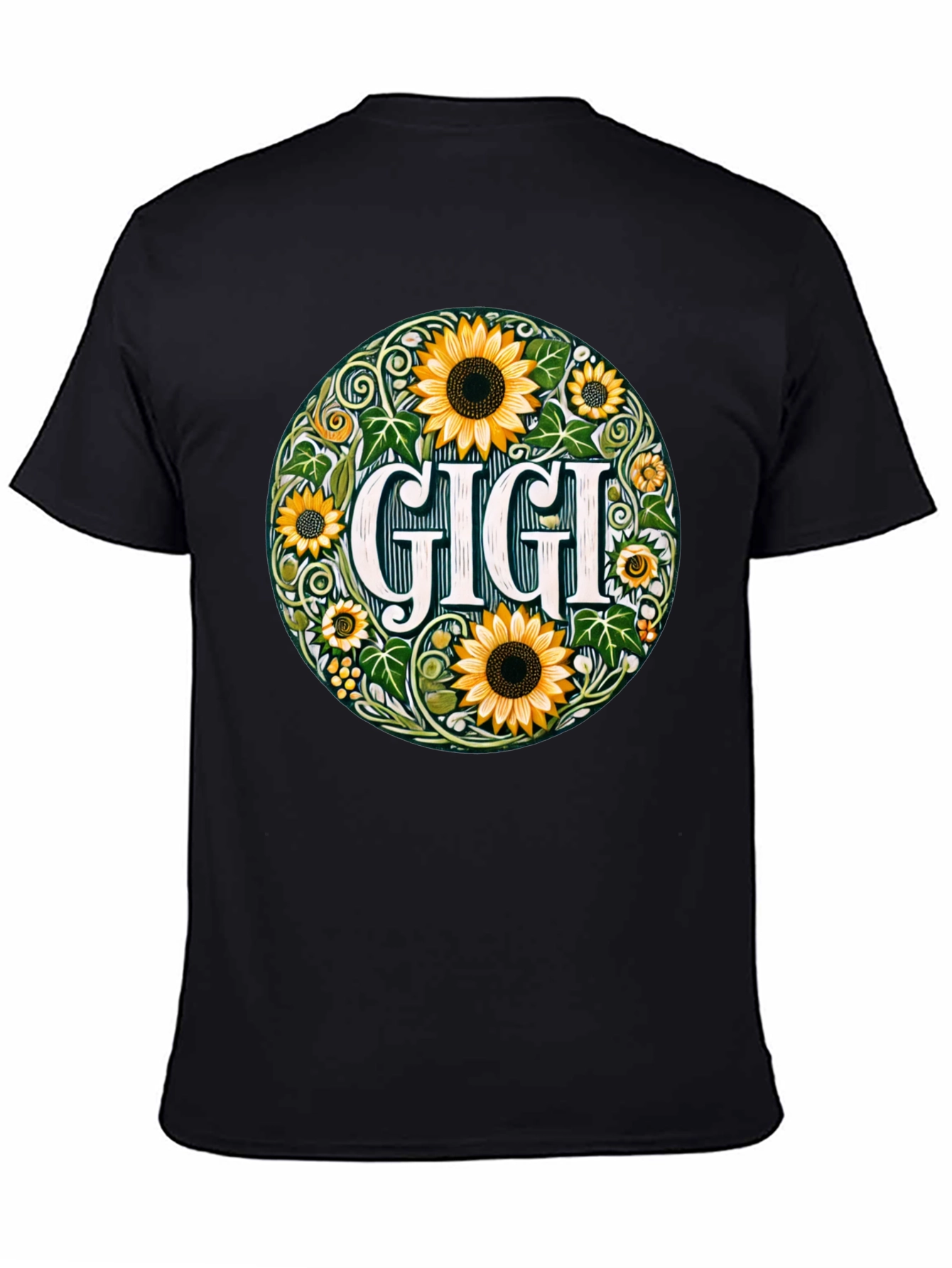 Gigi Sunflower Graphic Tee - Floral Grandparent Shirt