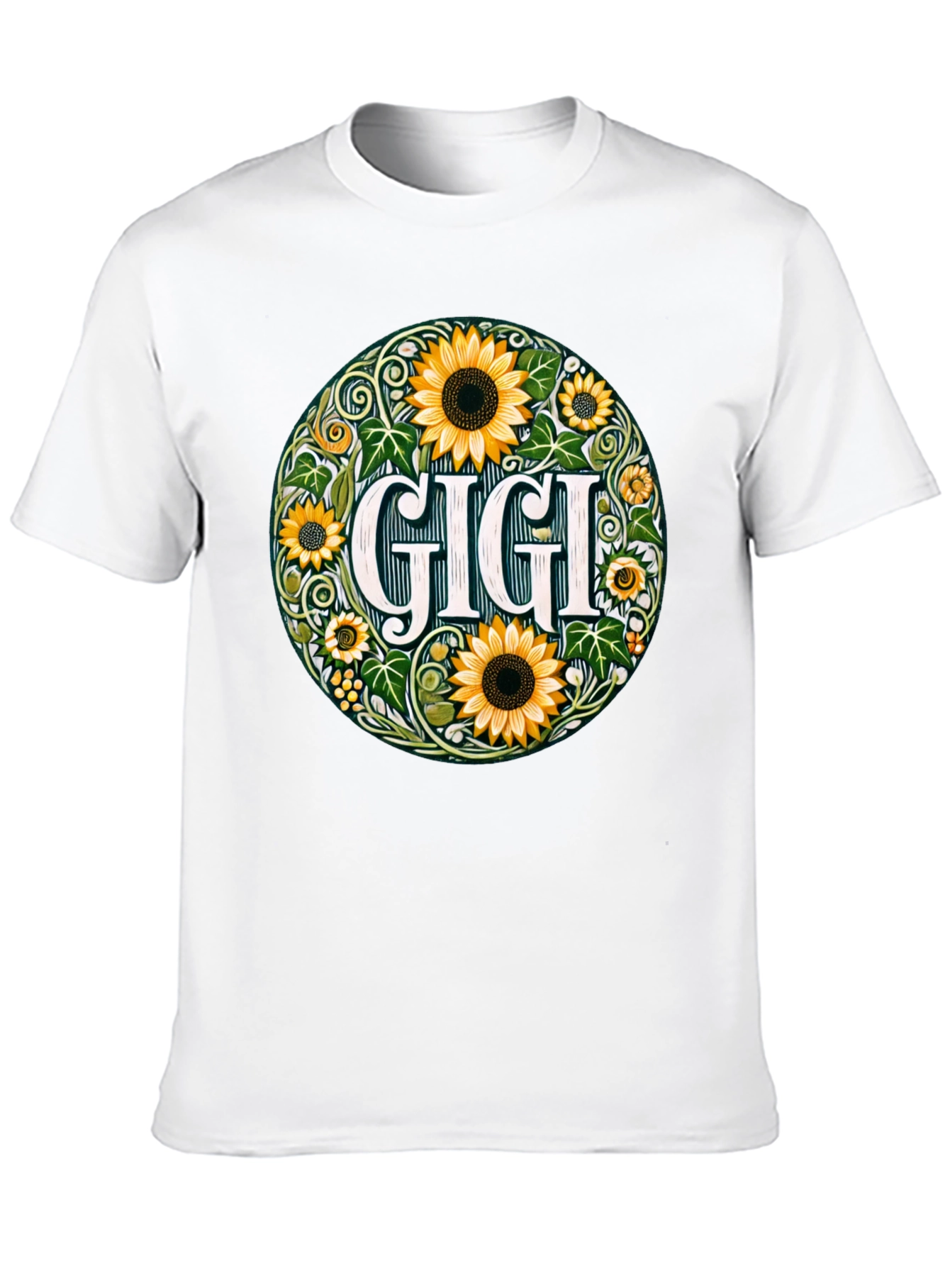 Gigi Sunflower Graphic Tee - Floral Grandparent Shirt